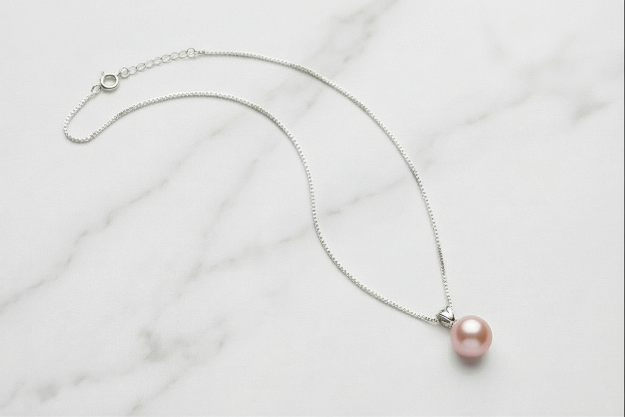 Blush Pearl Solitaire Pendant