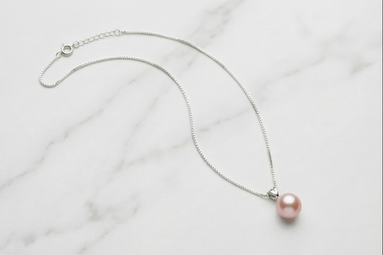 Blush Pearl Solitaire Pendant