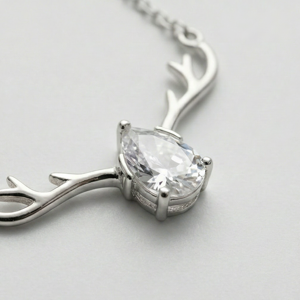 Crystal Antler Elegance Pendant