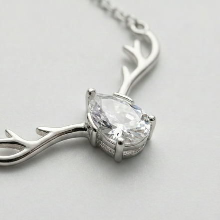 Crystal Antler Elegance Pendant