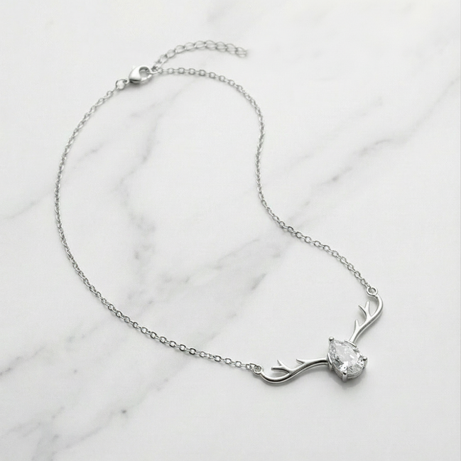 Crystal Antler Elegance Pendant