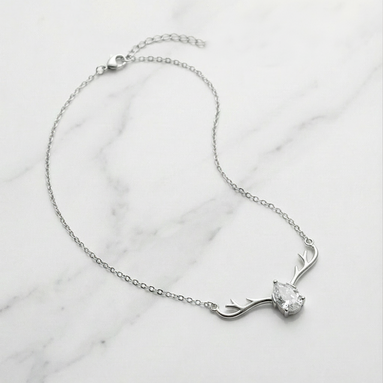 Crystal Antler Elegance Pendant