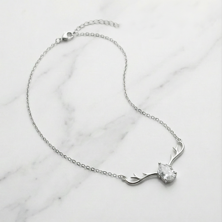 Crystal Antler Elegance Pendant