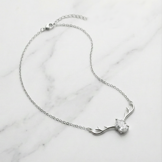 Crystal Antler Elegance Pendant