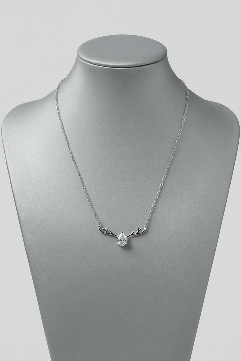 Crystal Antler Elegance Pendant