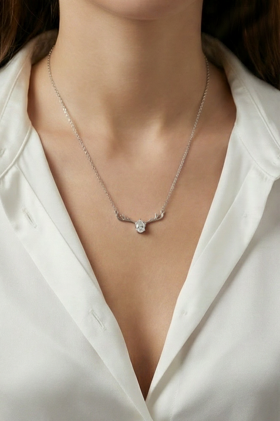 Crystal Antler Elegance Pendant
