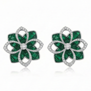 Emerald Bloom Stud Earrings