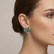 Emerald Bloom Stud Earrings