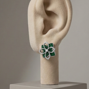 Emerald Bloom Stud Earrings