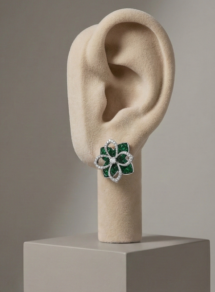 Emerald Bloom Stud Earrings