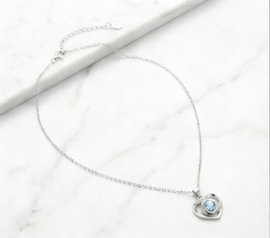 Frosted Blue Heart Swirl Pendant