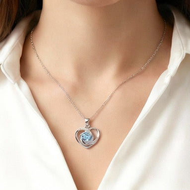 Blue Heart Swirl Pendant