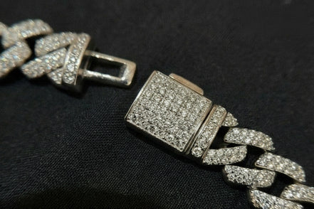 Turkish Diamond Cuban Silver Chain