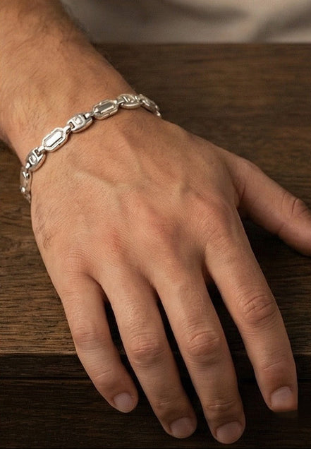 Glacier Hex Link Bracelet