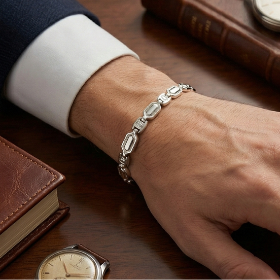 Glacier Hex Link Bracelet