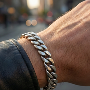 Gunmetal Grey Cuban Link Bracelet
