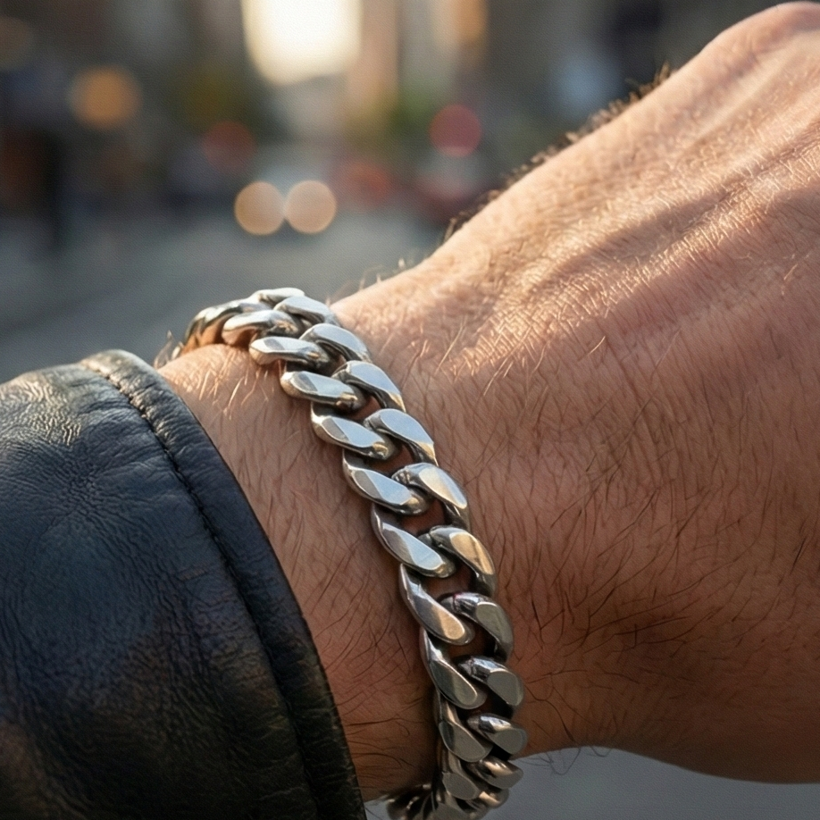 Gunmetal Grey Cuban Link Bracelet
