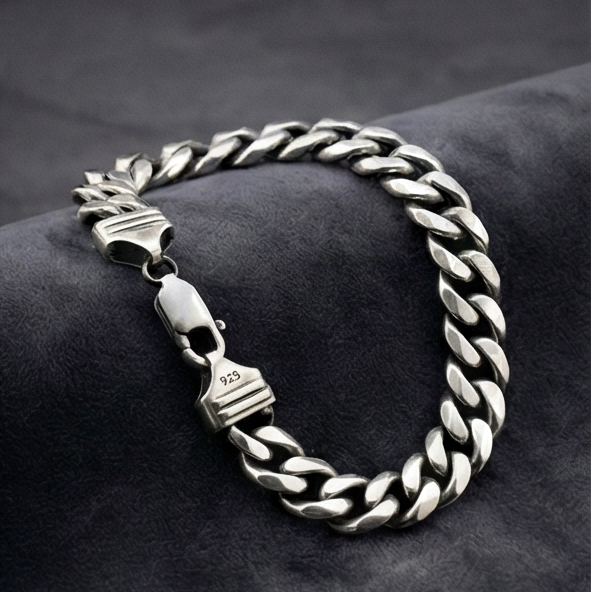 Gunmetal Grey Cuban Link Bracelet