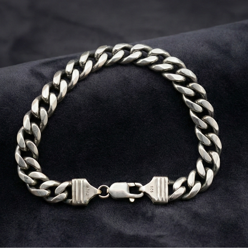 Gunmetal Grey Cuban Link Bracelet