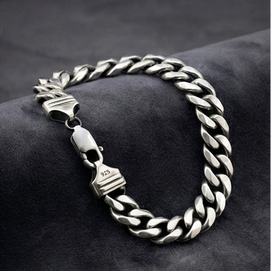 Gunmetal Grey Cuban Link Bracelet