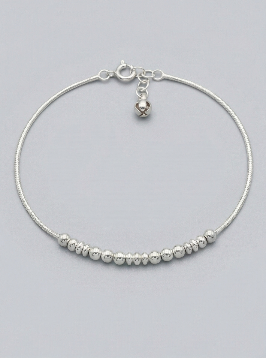 Silver Beads Anklet