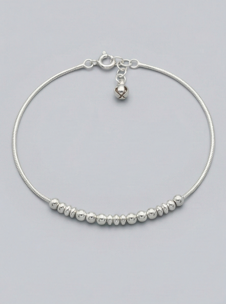 Silver Beads Anklet