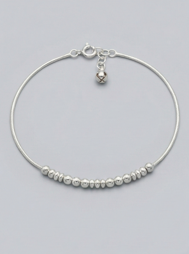 Silver Beads Anklet