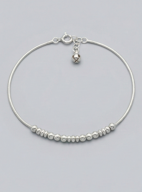Silver Beads Anklet