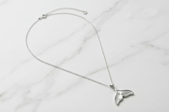 Tidal Harmony Whale Tail Pendant